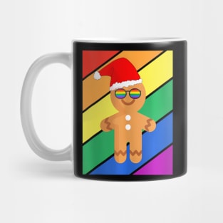 LGBTQ Flag Gay Christmas  Gingerbread LGBT Glasses Mug